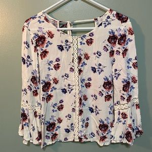 White Floral Blouse